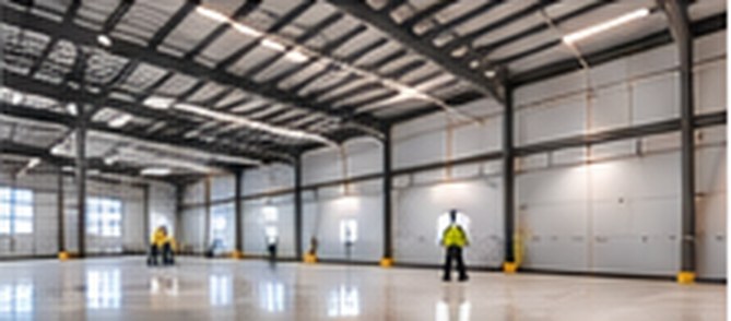 Large industrial facility with clean floors